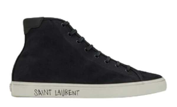 Giày Saint Laurent Malibu Mid Top Sneaker Black