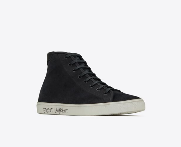 Giày Saint Laurent Malibu Mid Top Sneaker Black - Hình ảnh 2