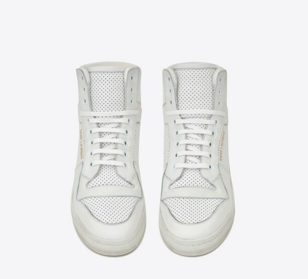 Giày Saint Laurent SL24 Mid Top Sneaker Optic White - Hình ảnh 4