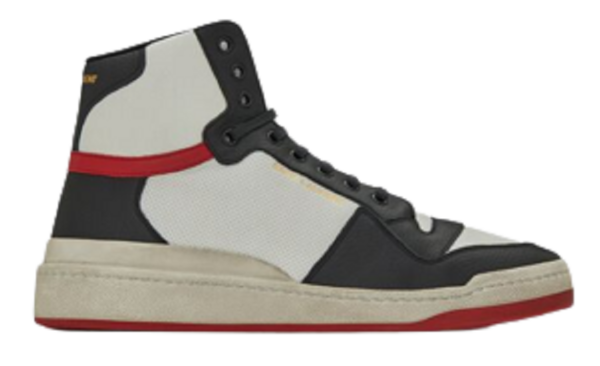 Giày Saint Laurent SL24 Mid Top Sneaker Black White Red