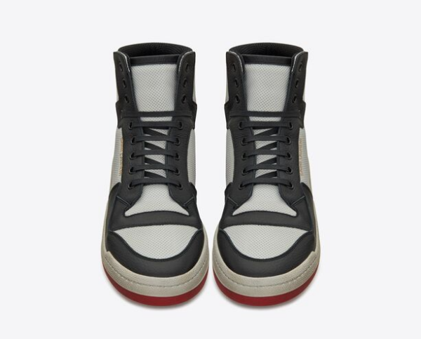 Giày Saint Laurent SL24 Mid Top Sneaker Black White Red - Hình ảnh 3