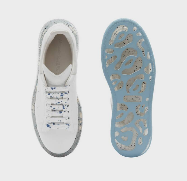 Giày Alexander McQueen Oversized Sneaker 'White Blue Splatter' 625174-WHYBB-9176 - Hình ảnh 2