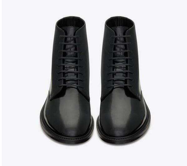 Giày Saint Laurent Army Laced Boots In Shiny Leather 'Black' - Hình ảnh 2