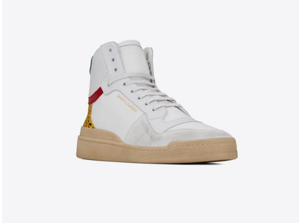 Giày Saint Laurent SL24 Mid Top Sneaker Off White - Hình ảnh 2