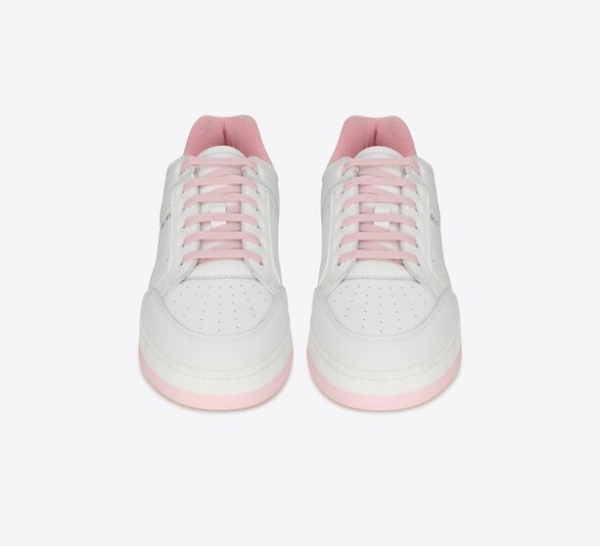 Giày Saint Laurent SL 61 Low Top In Grained Leather 'White Baby Pink' - Hình ảnh 3