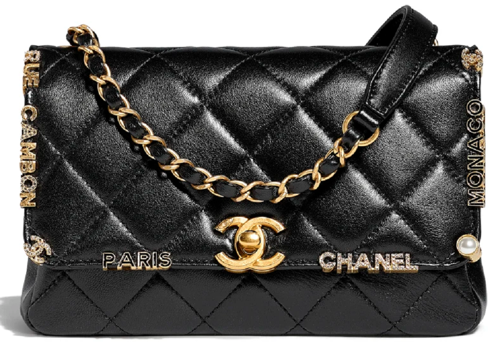 Chanel 22C Mini Flap Bag Mini Patent Black in Calfskin Leather with Blacktone   US