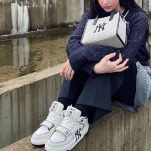 Giay MLB Chunky Mid Liner NY Yankees 'White Black' 3ASXLMB3N-50BKS