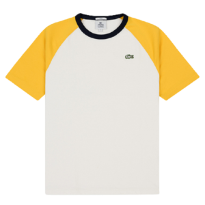 Áo Lacoste Crew Neck Colourblock White Yellow Black TH3759-8XK