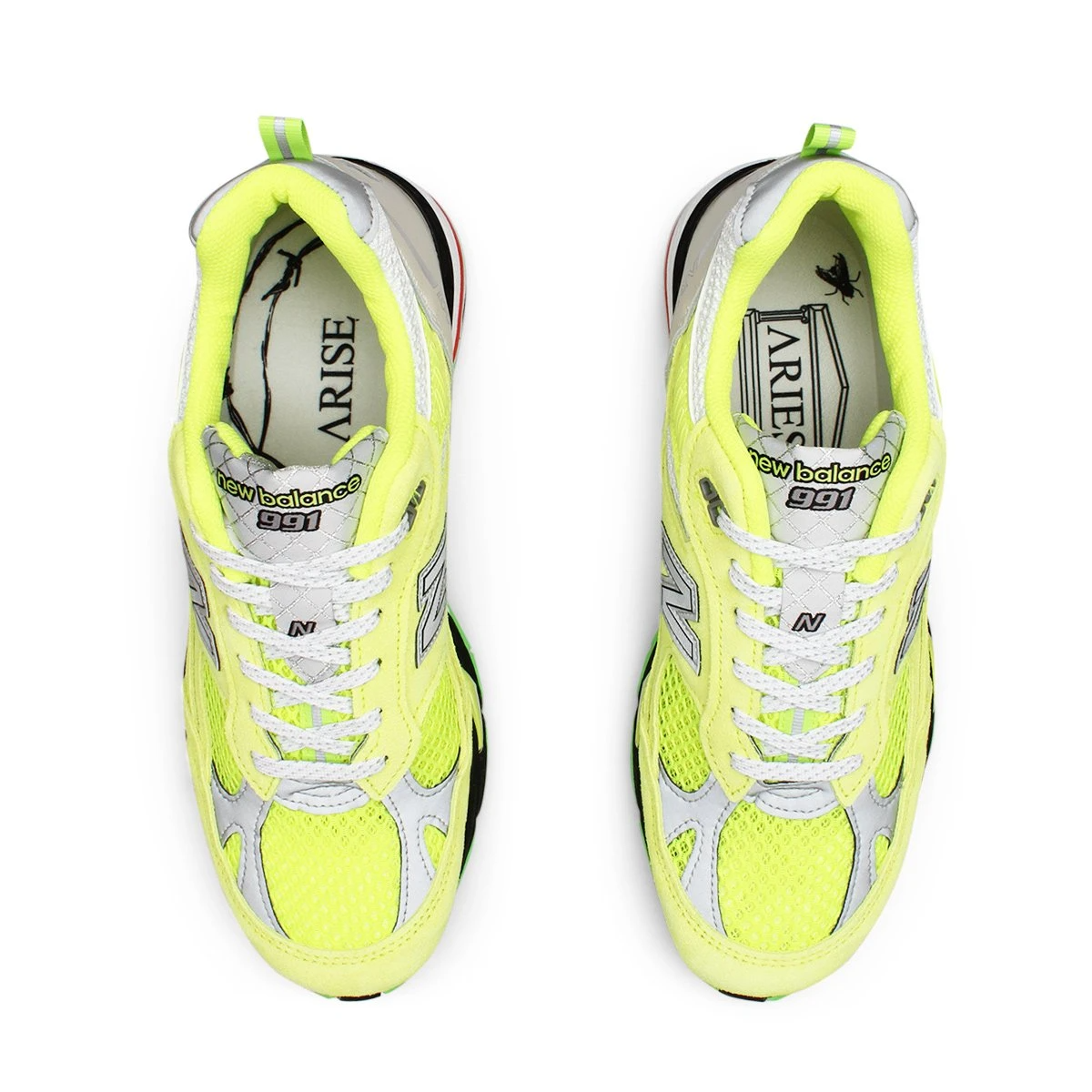 Giày New Balance Aries x 991 'Neon Yellow' M991AFL - Authentic-Shoes