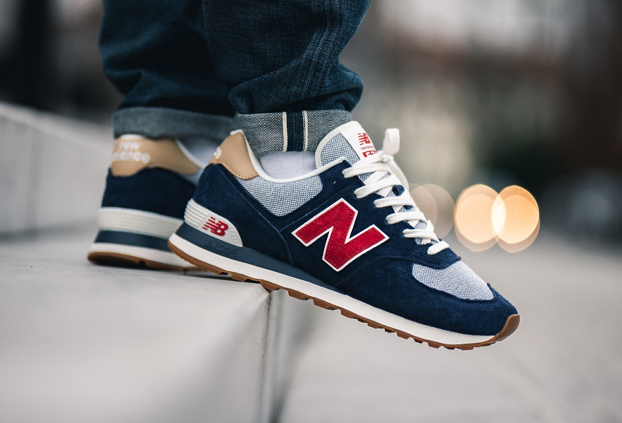 Giày New Balance 574 'Navy Red' Ml574Ptrd - Authentic-Shoes
