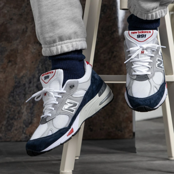 Giày New Balance 991 Made In England 'Grey Blue' M991GWR - Hình ảnh 4