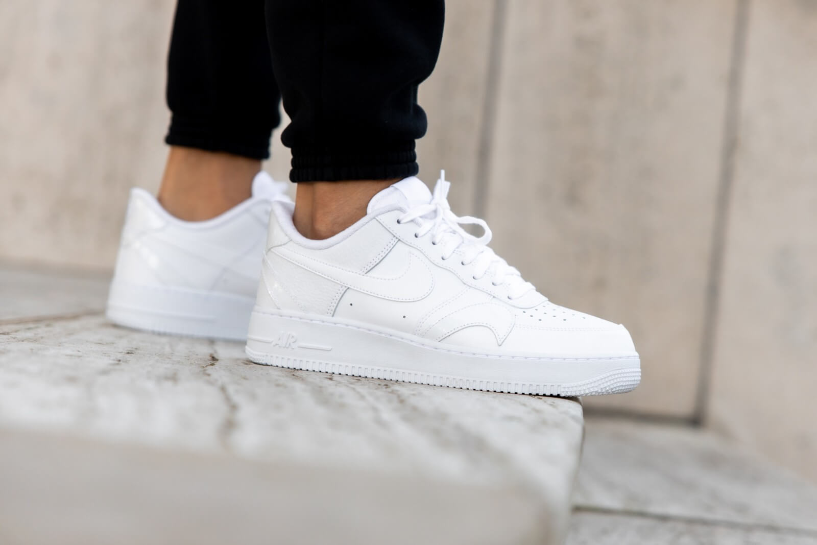 Nike Air Force 1 '07 Lv8 'misplaced Swoosh - Triple White' for Men