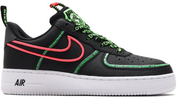 Giày Nike Air Force 1 07 PRM Worldwide Black Green Strike Crimson CK7213-001