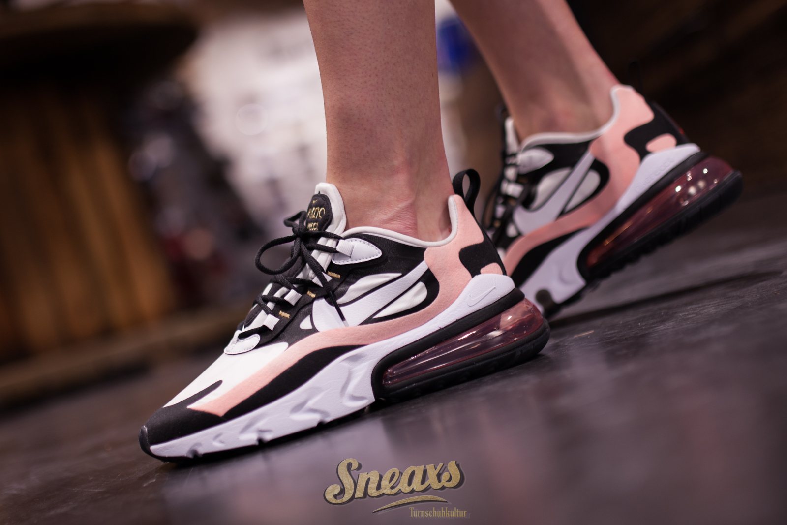 Nike WMNS Air Max 270 React Black White Bleached Coral AT6174005 