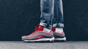 Alternative view of Giày Nike Air Max 97 'Red Grey' 921826-007
