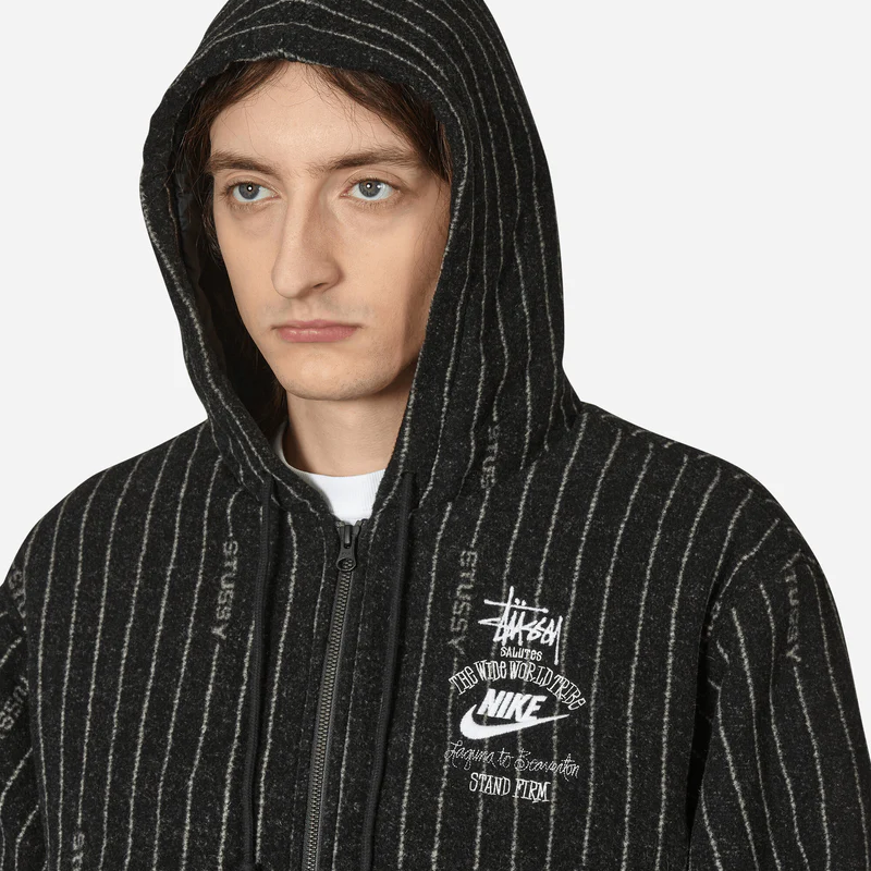 Áo Nike x Stussy Striped Wool Jacket 'Black' DR4023-010