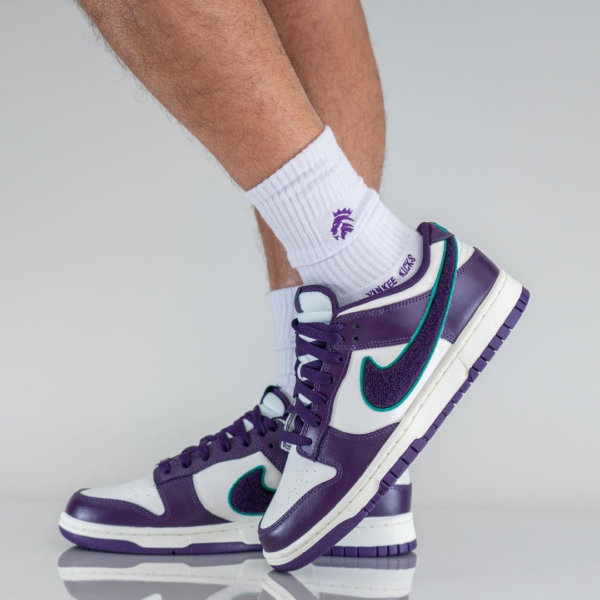 Giày Nike Dunk Low 'Chenille Swoosh Grand Purple' DQ7683-100 - Hình ảnh 3