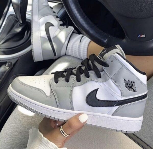 Giày Nike Air Jordan 1 Mid GS 'Light Smoke Grey' 554725-092 - Hình ảnh 3