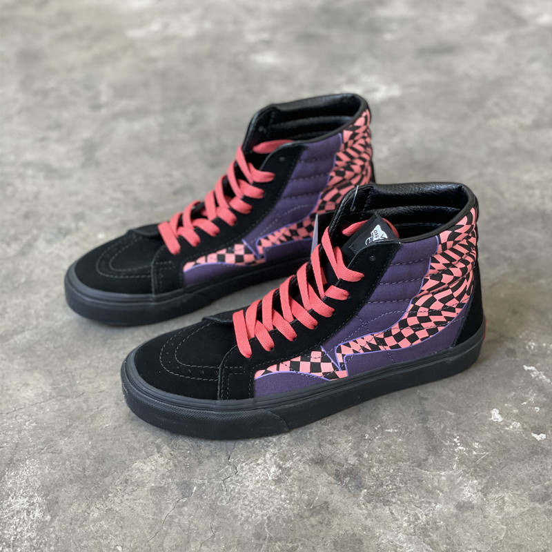 Giày Vans Sk8-Hi Reissue 'Warp Black Paprika' VN0A4U3D23Z - Authentic-Shoes