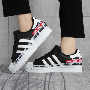 Alternative view of Giày Adidas Superstar 'Wordmark Heel Stripe Core Black' FX5559