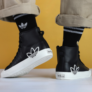 Alternative view of Giày Adidas Nizza Hi RF Leather 'Black White' FX8496