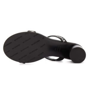 Giay Balenciaga Logo Round Sandals 'Black' 695001-WCAE1-1090