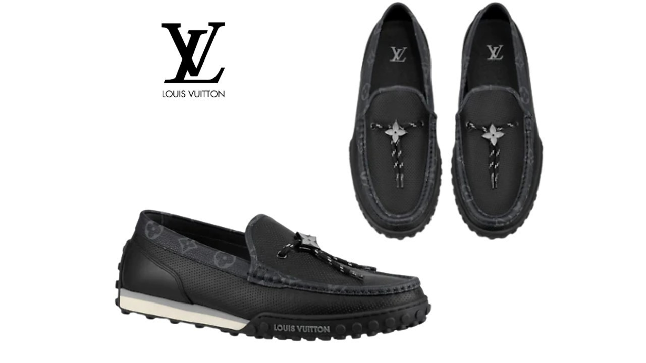 Giày Louis Vuitton LV Racer Moccasins 'Black' 1A9ZH6 Authentic-Shoes