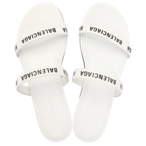Dep Balenciaga Round Flat Slippers Sandals 'White' 694999-WCAE1-9010