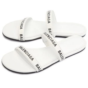 Dep Balenciaga Round Flat Slippers Sandals 'White' 694999-WCAE1-9010