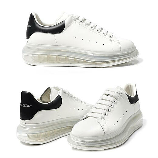 Giày Alexander McQueen Sneaker Clear Sole Black White 604232-WHX98-9061 -  Authentic-Shoes