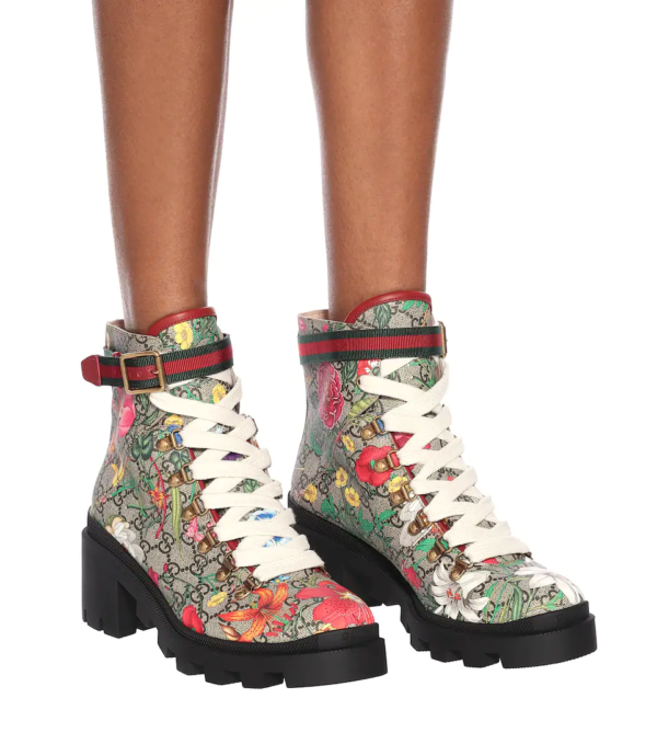 Giày Gucci GG Flora Ankle Boot 602184-HT510-8494 - Hình ảnh 2