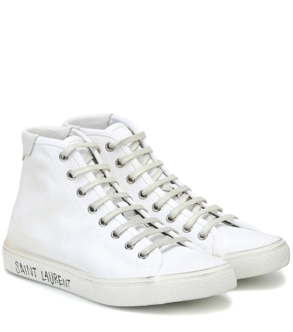 Giày Saint Laurent Malibu Mid Optic White 64924900NG09030 - Hình ảnh 4