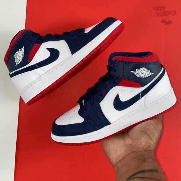 Giày Nike Air Jordan 1 Mid GS 'USA Olympic' BQ6931-104 - Hình ảnh 3