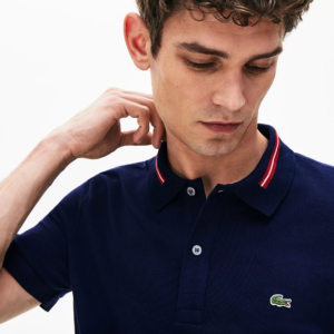 Alternative view of Áo Men's Lacoste Striped Accents Cotton Pique 'Dark Blue' PH8522-166