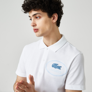 Alternative view of Áo Lacoste Embroidered Crocodile 'White' PH9733-001