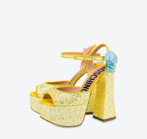 Giày Cao Gót Moschino High Glitter Platform 'Yellow' MA1611EC0EMJN400 - Hình ảnh 2