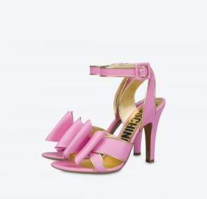 Alternative view of Giày Cao Gót Moschino Low Bow Calfskin 'Pink' MA1641AC1EMFL608