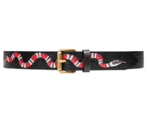 Thắt Lưng Gucci Ravelluso Leather Belt With Kingsnake Detail 434520-DNI1T-1058