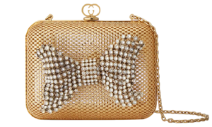 Tui Gucci Metal Handbag Crystal Bow 'Gold' 725794-9AAA2-8046