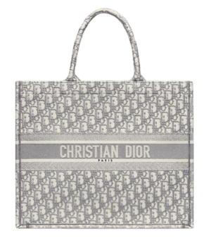 Tui Dior Book Tote Large 'Gray Embroidery' M1286ZRIW-M932