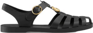 Dép Gucci Rubber Buckle Strap Sandal 'Black' 463463-J8700-1000