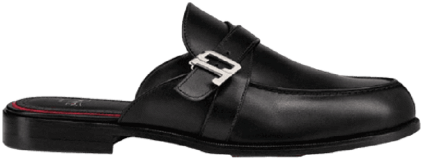 Christian Louboutin Muloman Leather Slippers in Black for Men