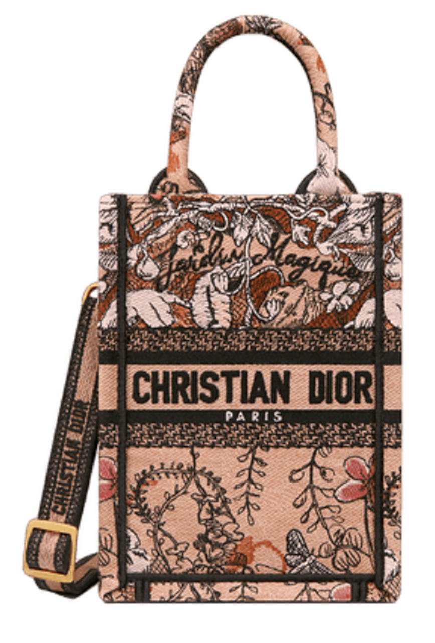 Large Dior Book Tote Powder Pink and Black Dior Jardin Botanique Embroidery  42 x 35 x 185 cm  DIOR US