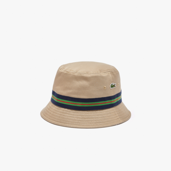 Mũ Lacoste Organic Cotton Stripe Band 'Beige' RK6864-53G-CB8 - Hình ảnh 3