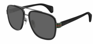 Alternative view of Kính Gucci Rectangular 'Dark Ruthenium' GG0448S-001-58