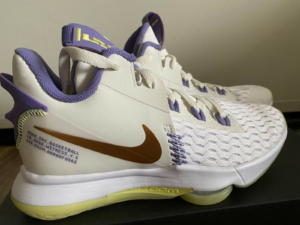 Giay Nike LeBron Witness 5 'Summit White Metallic Bronze' CQ9380-102