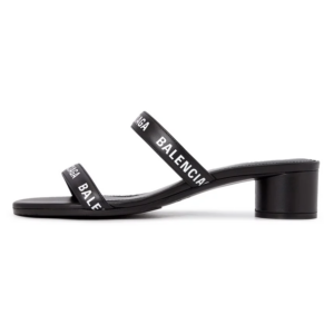 Giay Balenciaga Logo Round Slippers Sandals 'Black' 695000-WCAE1-1090