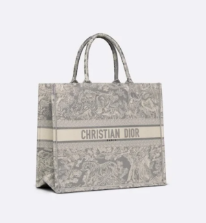 Tui Dior Large Book Tote 'Gray Toile De Jouy Reverse Embroidery' M1286ZRGO-M932