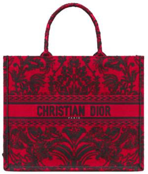 Tui Dior Book Tote Ornamental Cornely Effect Embroidery 'Red And Black' M1286ZMDR-M339