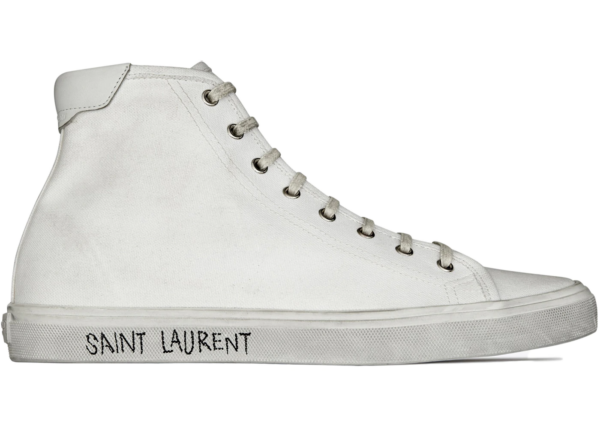 Giày Saint Laurent Malibu Mid Optic White 64924900NG09030